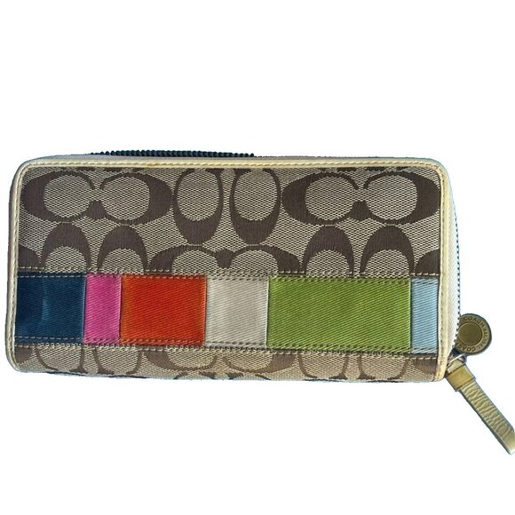 Coach Handbags - Coach Multicolor stripe Signature CC Legacy Wallet